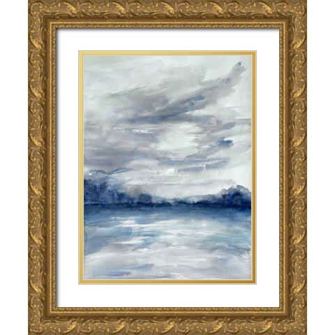 Stormy Shores 1 Gold Ornate Wood Framed Art Print with Double Matting by Charest, Doris