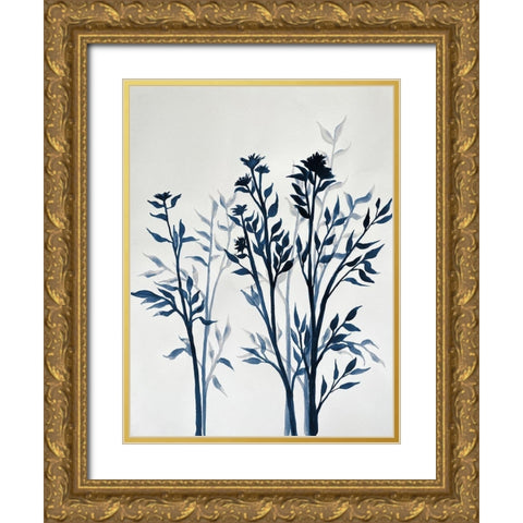 Blue Hue Inspiration 1 Gold Ornate Wood Framed Art Print with Double Matting by Charest, Doris