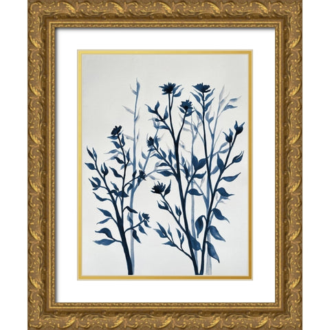 Blue Hue Inspiration 2 Gold Ornate Wood Framed Art Print with Double Matting by Charest, Doris