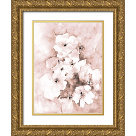 Soft Florals 1 Gold Ornate Wood Framed Art Print with Double Matting by Charest, Doris