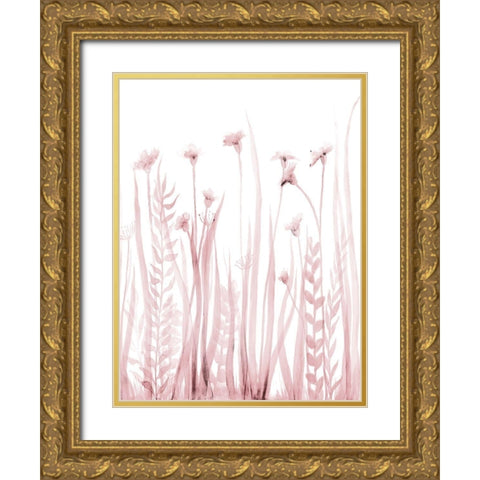 Soft Blooms 1 Gold Ornate Wood Framed Art Print with Double Matting by Charest, Doris