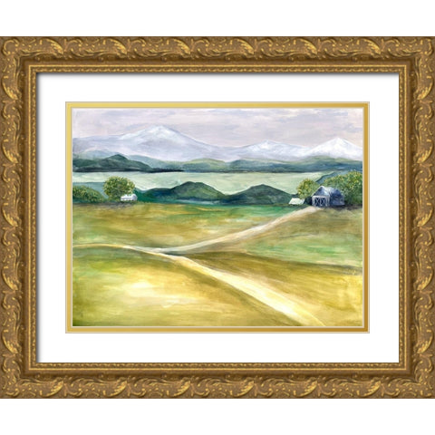 Farmland Beauty 2 Gold Ornate Wood Framed Art Print with Double Matting by Charest, Doris