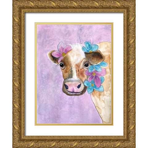 Hey Girl 1 Gold Ornate Wood Framed Art Print with Double Matting by Charest, Doris