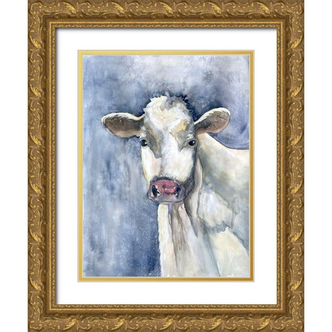 Proud Cattle 1 Gold Ornate Wood Framed Art Print with Double Matting by Charest, Doris