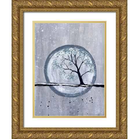 Moonlit Tree 1 Gold Ornate Wood Framed Art Print with Double Matting by Charest, Doris