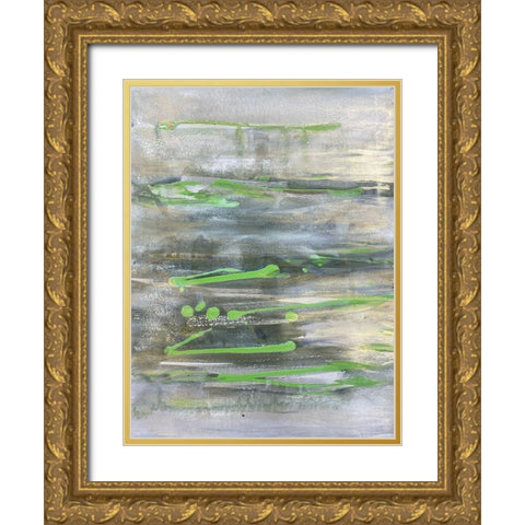 Elemental Abstraction Gold Ornate Wood Framed Art Print with Double Matting by Charest, Doris