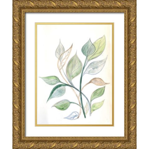 Surfaced Growth 2 Gold Ornate Wood Framed Art Print with Double Matting by Charest, Doris