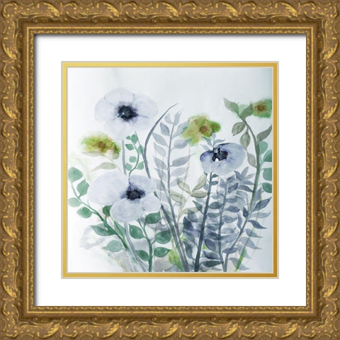 Floral Embrace 1 Gold Ornate Wood Framed Art Print with Double Matting by Charest, Doris