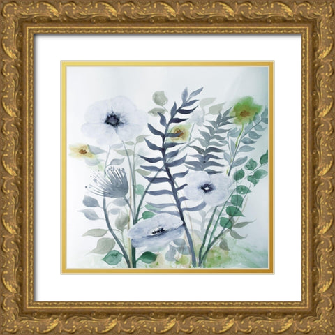Floral Embrace 2 Gold Ornate Wood Framed Art Print with Double Matting by Charest, Doris