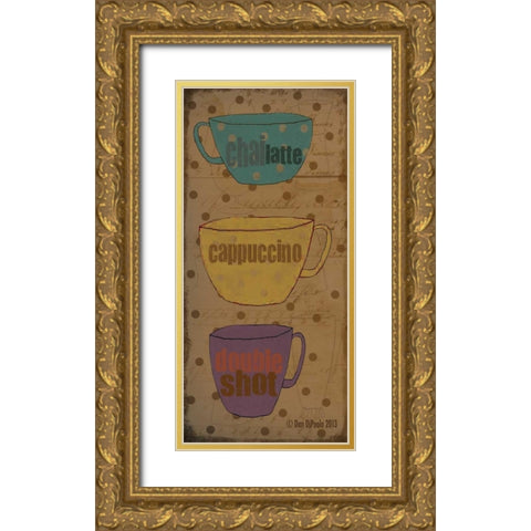 Coffee Dots Panel 1 Gold Ornate Wood Framed Art Print with Double Matting by DiPaolo, Dan