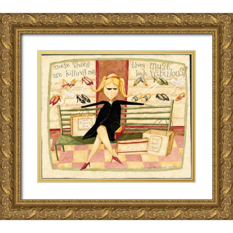 Shoes Gold Ornate Wood Framed Art Print with Double Matting by DiPaolo, Dan