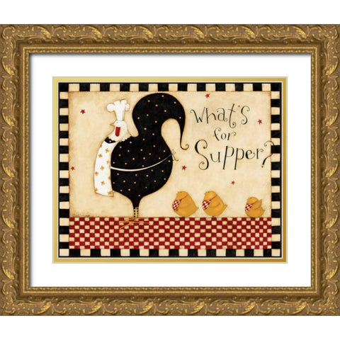 Mother With Chicks Gold Ornate Wood Framed Art Print with Double Matting by DiPaolo, Dan