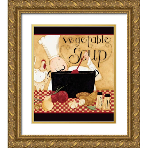 Vegetable Soup Gold Ornate Wood Framed Art Print with Double Matting by DiPaolo, Dan