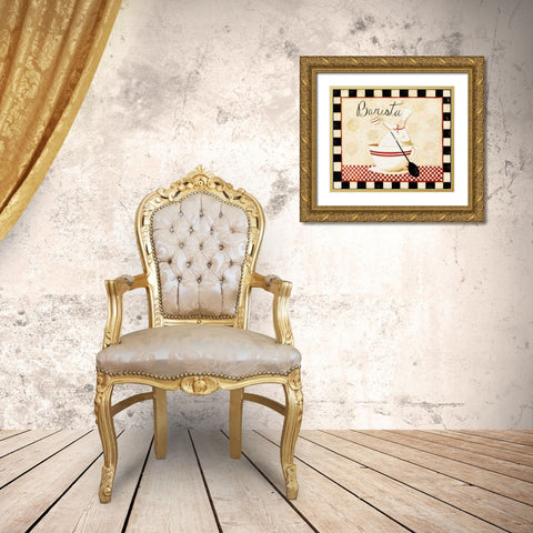 Barista Gold Ornate Wood Framed Art Print with Double Matting by DiPaolo, Dan