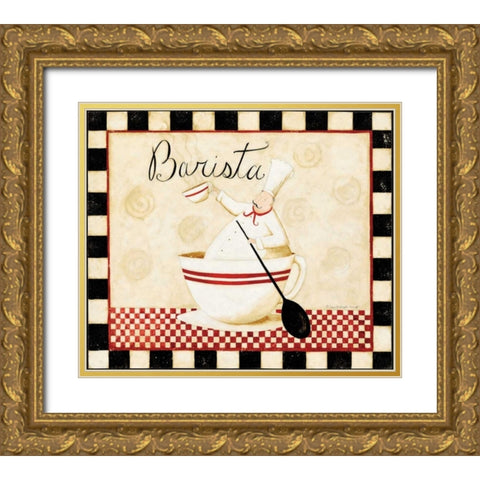 Barista Gold Ornate Wood Framed Art Print with Double Matting by DiPaolo, Dan