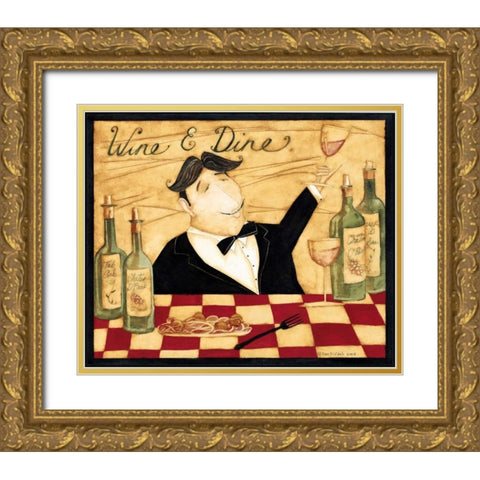 Dinner Gold Ornate Wood Framed Art Print with Double Matting by DiPaolo, Dan