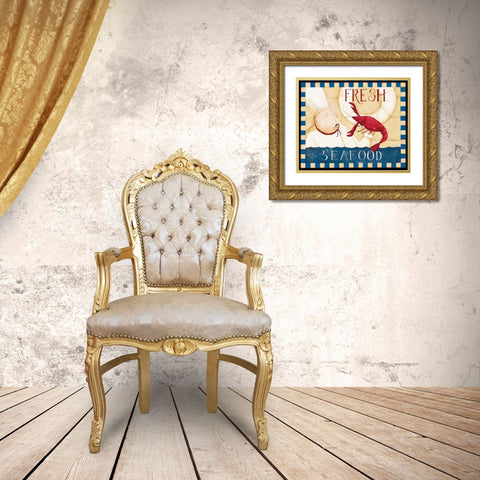 Fresh Seafood Gold Ornate Wood Framed Art Print with Double Matting by DiPaolo, Dan