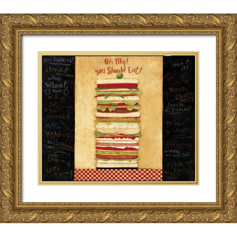 Stacked Up Gold Ornate Wood Framed Art Print with Double Matting by DiPaolo, Dan