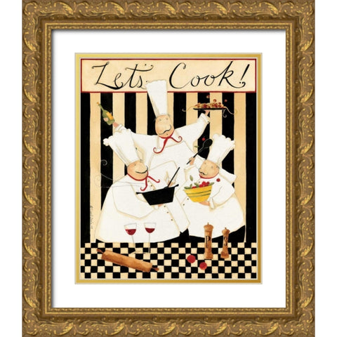 Lets Cook Gold Ornate Wood Framed Art Print with Double Matting by DiPaolo, Dan