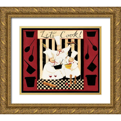 Cook Together Gold Ornate Wood Framed Art Print with Double Matting by DiPaolo, Dan