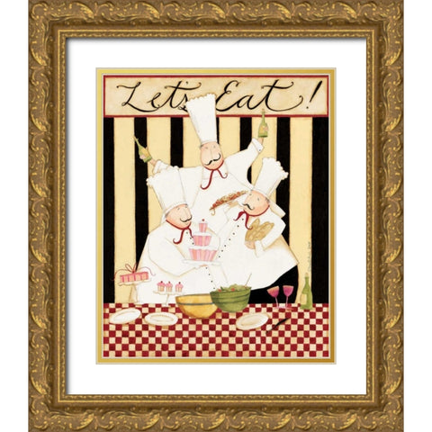 Lets Eat Gold Ornate Wood Framed Art Print with Double Matting by DiPaolo, Dan