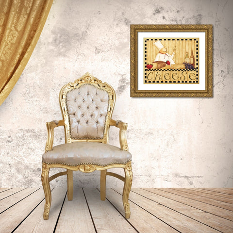 Wine And Cheese Gold Ornate Wood Framed Art Print with Double Matting by DiPaolo, Dan