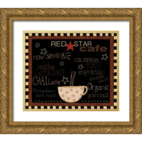 Red Star Cafe Gold Ornate Wood Framed Art Print with Double Matting by DiPaolo, Dan