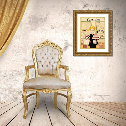 Good Day Gold Ornate Wood Framed Art Print with Double Matting by DiPaolo, Dan
