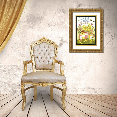 Market Fresh Flowers Gold Ornate Wood Framed Art Print with Double Matting by DiPaolo, Dan