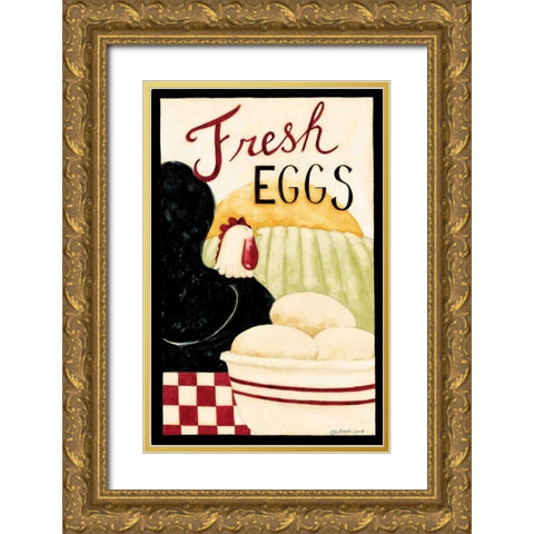 Fresh Eggs Gold Ornate Wood Framed Art Print with Double Matting by DiPaolo, Dan