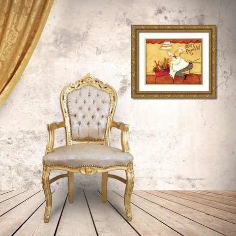 Biking Gold Ornate Wood Framed Art Print with Double Matting by DiPaolo, Dan