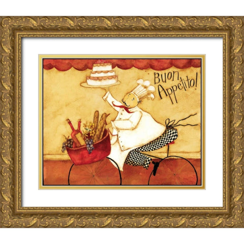 Biking Gold Ornate Wood Framed Art Print with Double Matting by DiPaolo, Dan