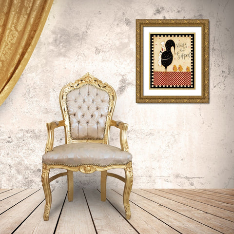 Mother Chicks Gold Ornate Wood Framed Art Print with Double Matting by DiPaolo, Dan