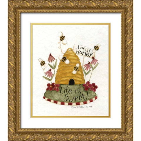 Honey Gold Ornate Wood Framed Art Print with Double Matting by DiPaolo, Dan