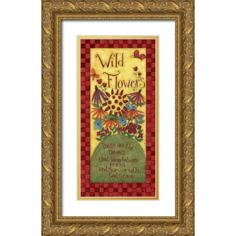 Flowers Gold Ornate Wood Framed Art Print with Double Matting by DiPaolo, Dan