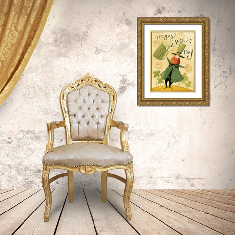 Green Gold Ornate Wood Framed Art Print with Double Matting by DiPaolo, Dan