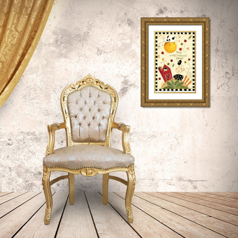 Farm On The Hill Gold Ornate Wood Framed Art Print with Double Matting by DiPaolo, Dan