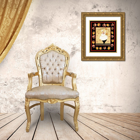 Dancing With Cupcakes Gold Ornate Wood Framed Art Print with Double Matting by DiPaolo, Dan