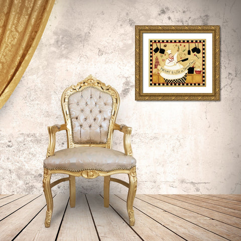Skinny Chef Gold Ornate Wood Framed Art Print with Double Matting by DiPaolo, Dan