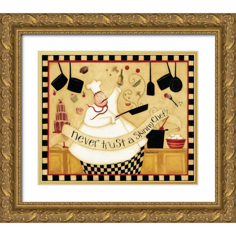 Skinny Chef Gold Ornate Wood Framed Art Print with Double Matting by DiPaolo, Dan