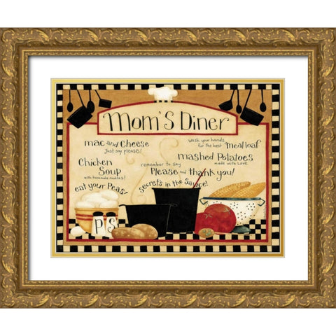 Moms Diner Gold Ornate Wood Framed Art Print with Double Matting by DiPaolo, Dan