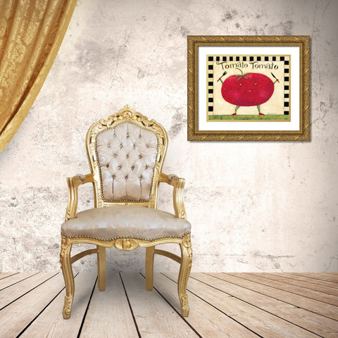 Tomato Gold Ornate Wood Framed Art Print with Double Matting by DiPaolo, Dan