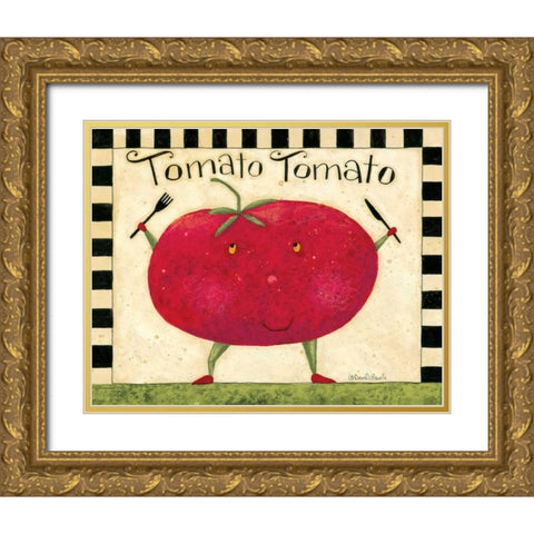 Tomato Gold Ornate Wood Framed Art Print with Double Matting by DiPaolo, Dan