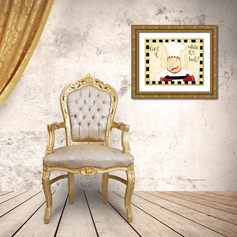 Get It While Its Hot Gold Ornate Wood Framed Art Print with Double Matting by DiPaolo, Dan