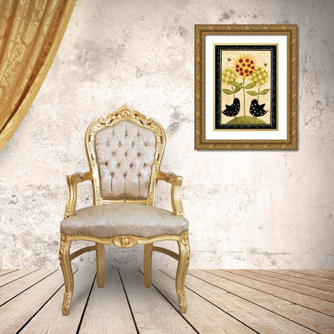 Chicks Gold Ornate Wood Framed Art Print with Double Matting by DiPaolo, Dan