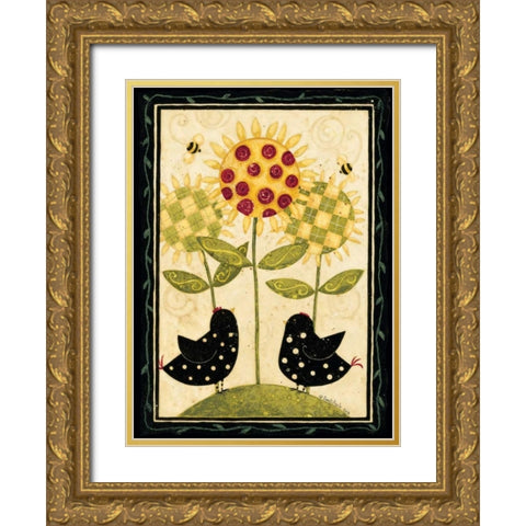 Chicks Gold Ornate Wood Framed Art Print with Double Matting by DiPaolo, Dan
