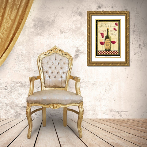 Wine Bottle Gold Ornate Wood Framed Art Print with Double Matting by DiPaolo, Dan