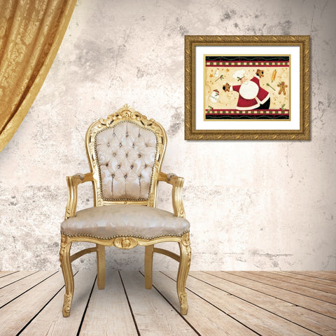 Santa Gold Ornate Wood Framed Art Print with Double Matting by DiPaolo, Dan