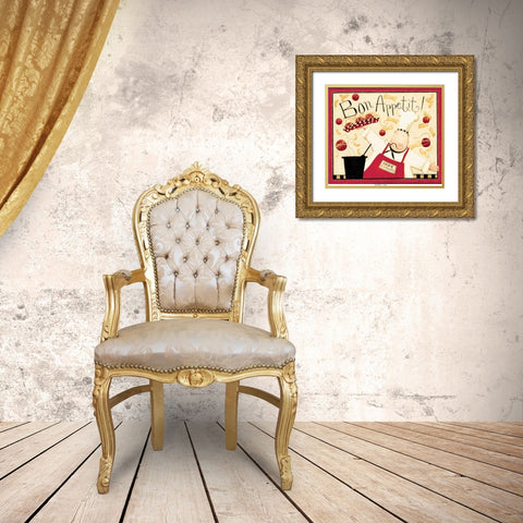 Bon Appetit Gold Ornate Wood Framed Art Print with Double Matting by DiPaolo, Dan