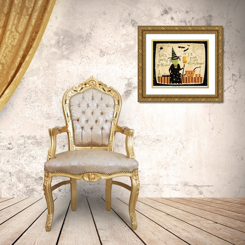 Lets Party Gold Ornate Wood Framed Art Print with Double Matting by DiPaolo, Dan